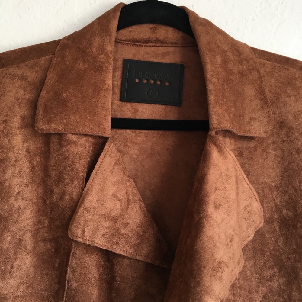 Blank NYC Coco Faux Suede Belted Trench Coat Small - Picture 8 of 14